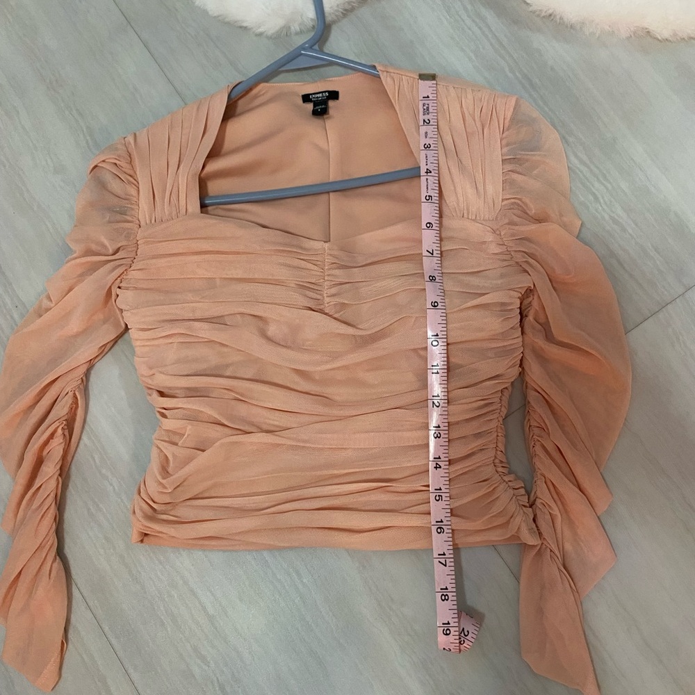Express Peach Ruched Blouse - Picture 2 of 4
